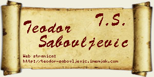 Teodor Sabovljević vizit kartica